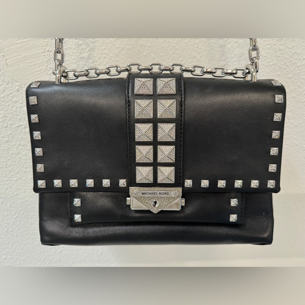 Michael Kors Studded Leather Convertible Shoulder Bag